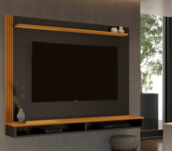 Painel Davos 55″ – Preto/Cedro