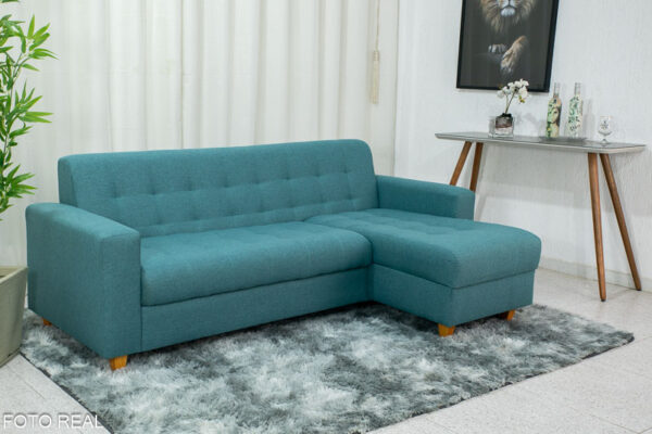 Sofá 3 Lug. Com Chaise Colorado Verde Tiffany 2.10m