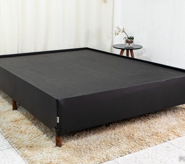 Base Box Casal Zeus 142x190x38 Korino Preto SE