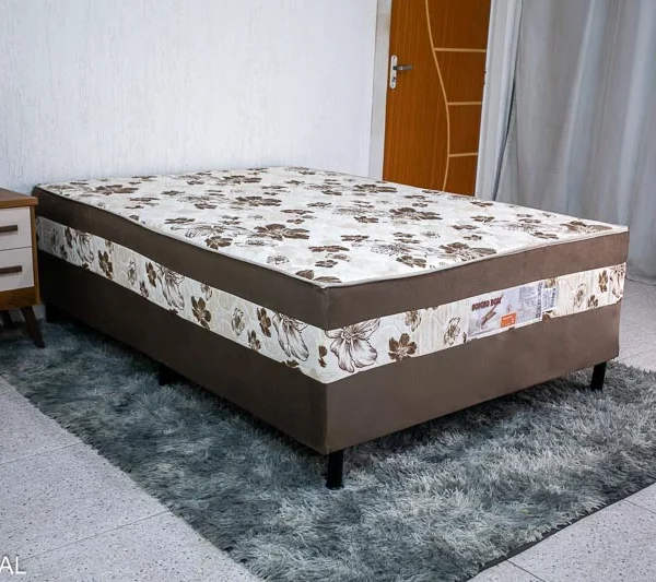 Cama Box Casal Ortopédica Marrom 138x188x60 Nosso Sonho