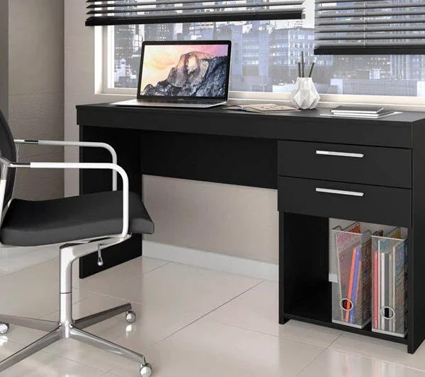 Mesa Office NT 51015 Com 2 Gavetas Preto Notável